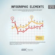 Infographic Elements Line Chart - Orange
