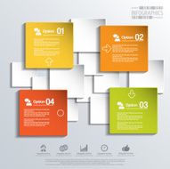 Abstract 3D paper Infographic N69