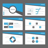 Black and Blue multipurpose infographic presentation Templates flat design set