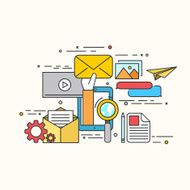 Vector modern flat design of email marketing N2