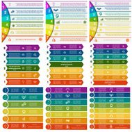 Infographics colorful strips on 6 7 8 positions