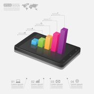 smartphone with business graph vector N6