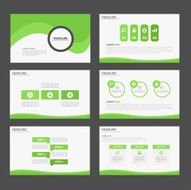 Green multipurpose presentation Templates flat design set for brochure flyer