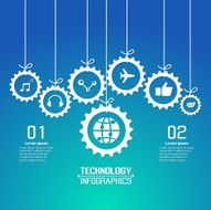 Technology infographic with gears N3