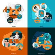Resort Hotel Services Icons Set