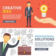 Creative idea professional solutions flat illustration abstract concepts set