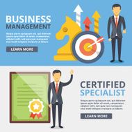 Business management certified specialist flat illustration concepts set N2