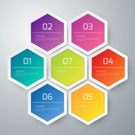 Vector illustration infographics seven hexagons N4