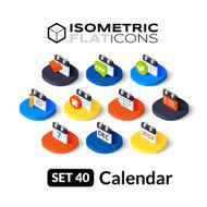 Isometric flat icons set 40 N2