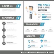 Creative resume business profile CV vitae template layout flat design