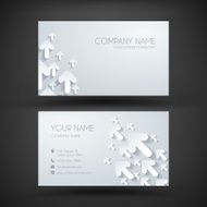 Business Card Template with Paper Arrows Rising