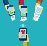 mobile e-commerce concept flat design