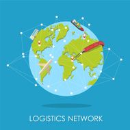 Logistic network isometric isllustration Mini planet concept N2