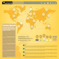 Infographic present relationship network in the world