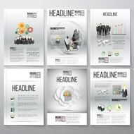 Business vector templates brochure flyer or booklet Gray backgrounds with