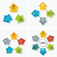 set of infographic templates flat design N6