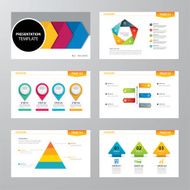 set of infographic presentation template flat design N4