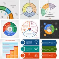 Set 9 templates Infographics cyclic processes on three positions N3