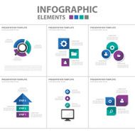 Purple green blue Presentation Infographic Templates flat design set