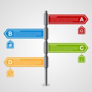 Vector arrow signpost business options infographics design template