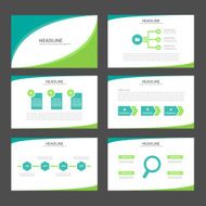 Green two tone presentation template Infographic brochure flyer set