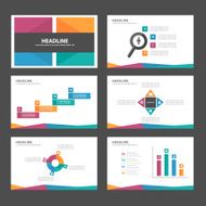 colorful Infographic elements presentation template flat design set