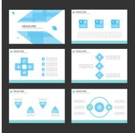 Blue Multipurpose Infographic elements presentation template flat design set