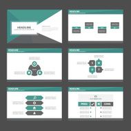 Green and black multipurpose infographic presentation Templates flat design set