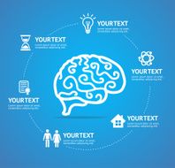 Brain Infographic Report Template Vector N2
