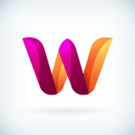 Modern twisted letter w