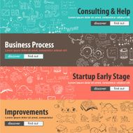 Flat design concepts for startups consulting
