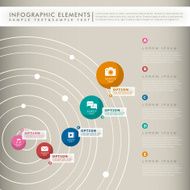abstract concentric tracks infographics