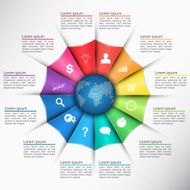 Colorful Triangle with World Globe 12 Options