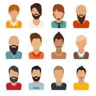 Circle of flat icons Man vector illustration web userpic ribbon N2