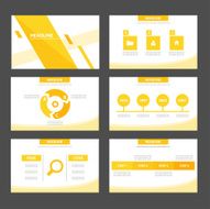 Abstract yellow Multipurpose Infographic elements presentation template flat design set