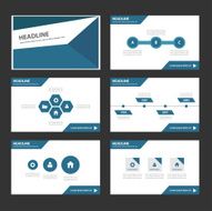Blue Multipurpose Infographic elements presentation template flat design set N2