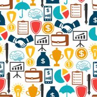 Business and finance seamless pattern from flat icons N4