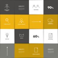 Square template chart Flat vector tab