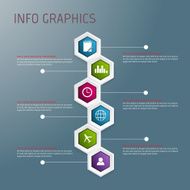 Hexagon Abstract 3D Modern digital template vector banner infographics