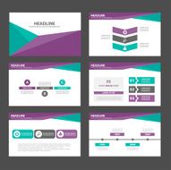 Purple green Multipurpose Infographic elements presentation template flat design set