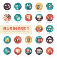 Set of modern flat design business infographics icons N5