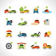 Car Insurance Icons Set
