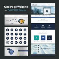 One Page Website Template Different Header Designs with Blurred Backgrounds N7