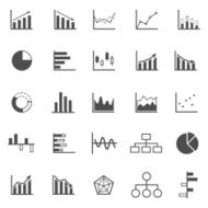 Graph icons on white background