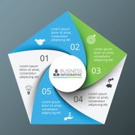Vector spiral pentagon for infographic