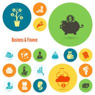 business and finance icon set N372
