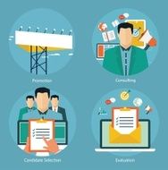 Flat design concepts for promotion candidate evaluation and email marketing