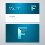 Letter F Business card template