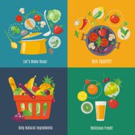 Set of four food infographics