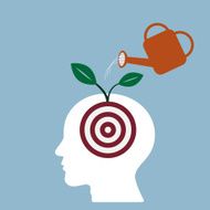 watering target plant in human head